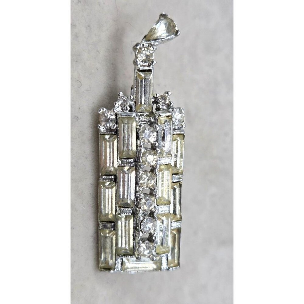 Vintage Rhinestone Perfume Bottle Pin Brooch